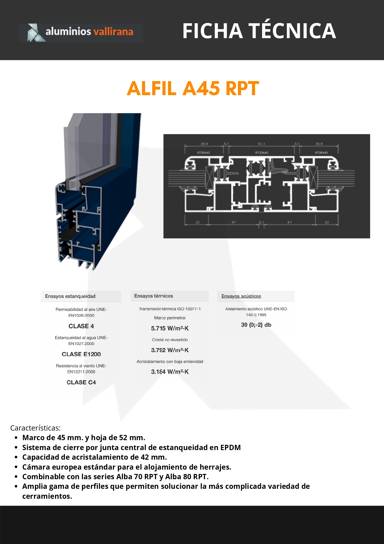 Ficha técnica ALFIL A45 RPT