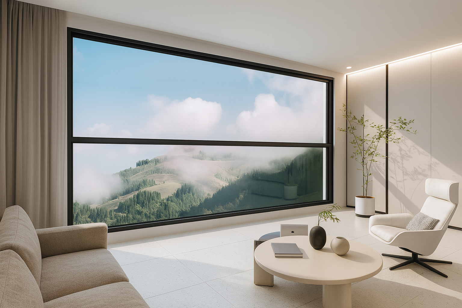 Ventana guillotina de aluminio AV Skyline Intelligent